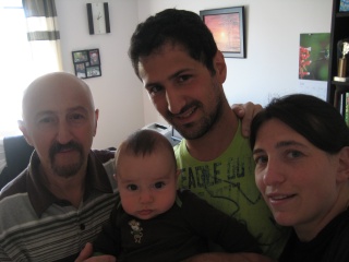 Levon with his son, grandson and daughter-in-law